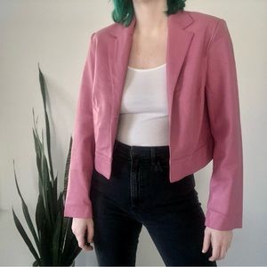 Vintage 90s Newport News Leather Barbiecore Cropped Jacket